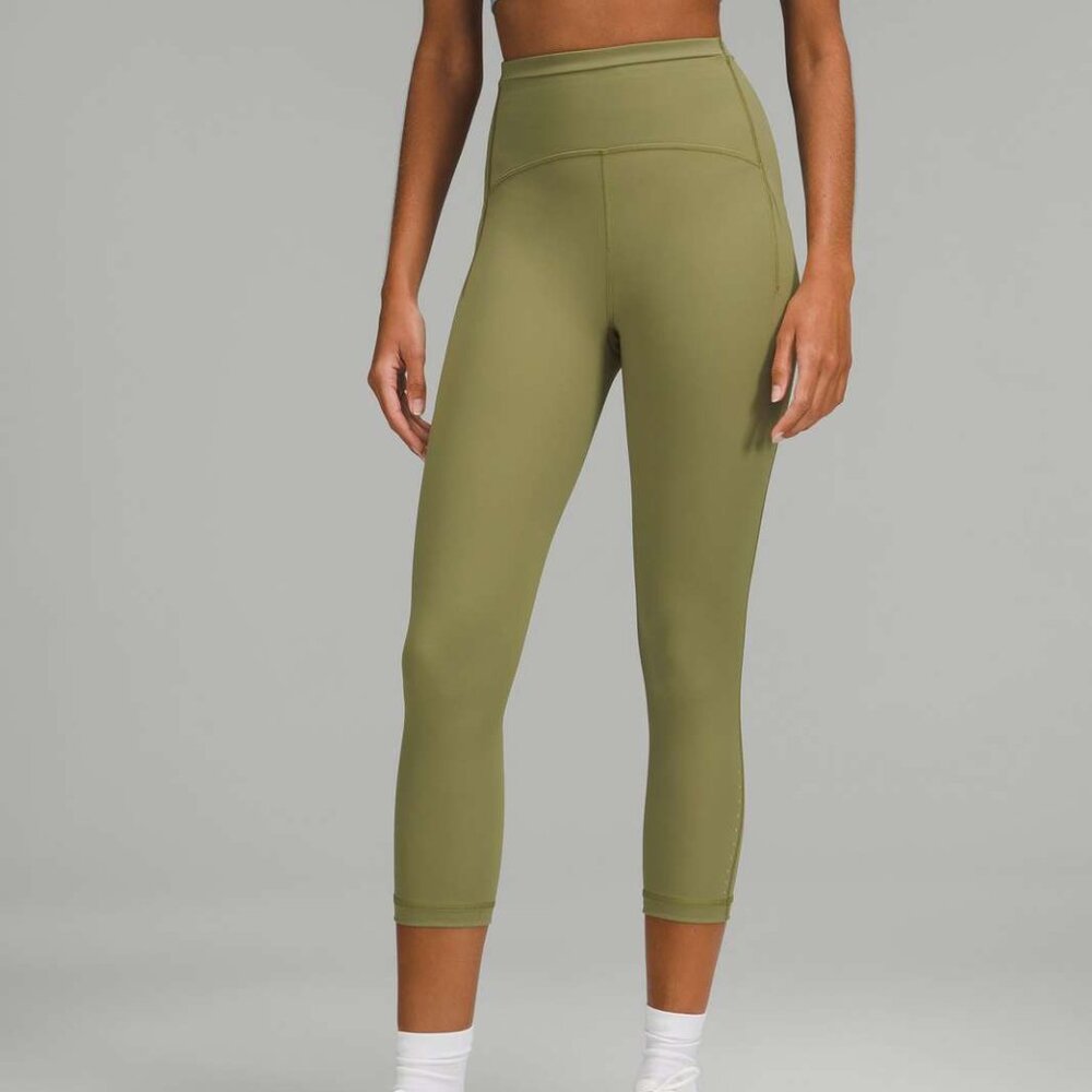 Lululemon Swift Speed High Rise Crop 21" Bronze Green Women's Size 6 Workout Gym